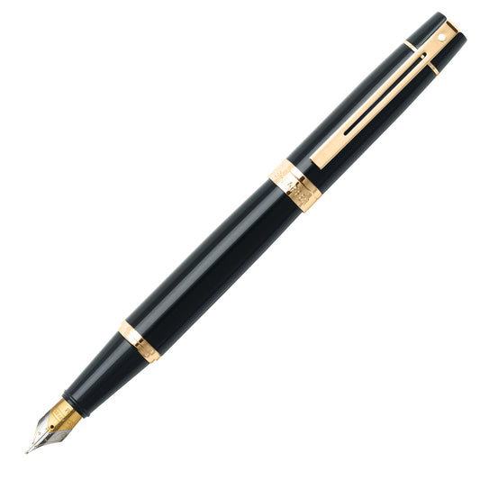 Sheaffer Füllfederhalter 300 schwarzer Schaft mit goldfarbenen Beschlägen