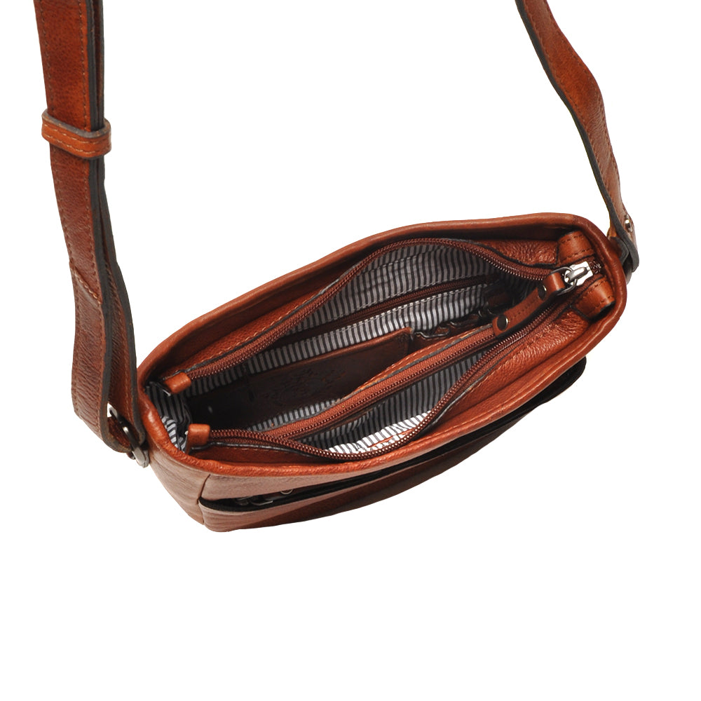 Berba Crossbody Bag Lucca Brandy | Echtes Leder