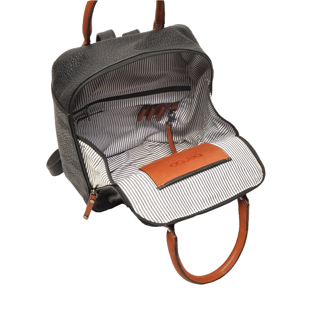 Berba Rucksack Chamonix Black | Echtes Leder