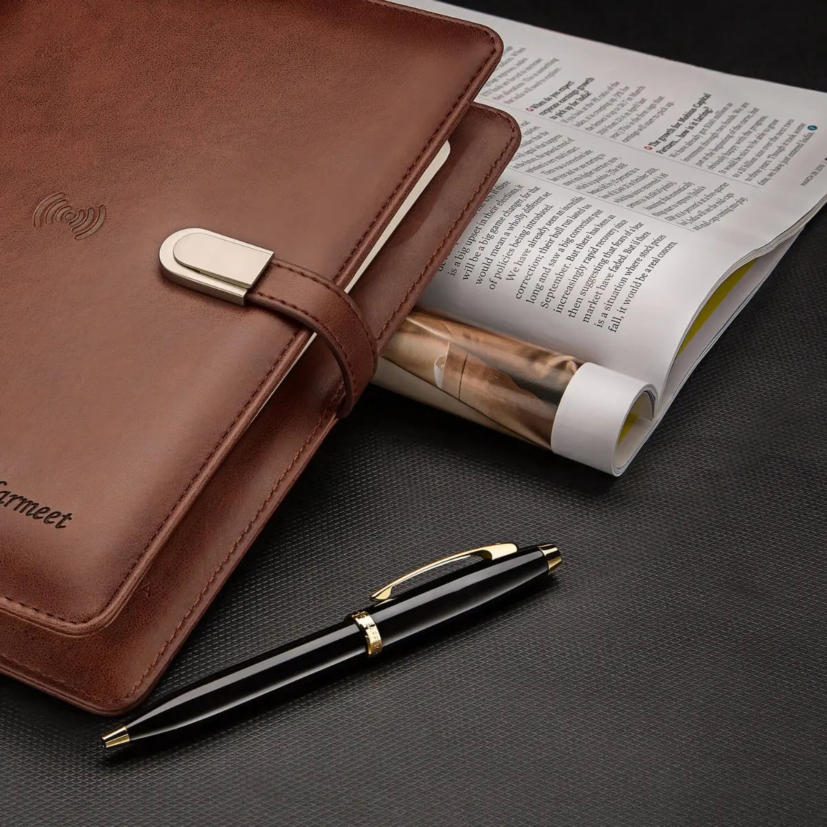 Sheaffer Kugelschreiber 100 schwarzer Schaft mit goldfarbener Kappe