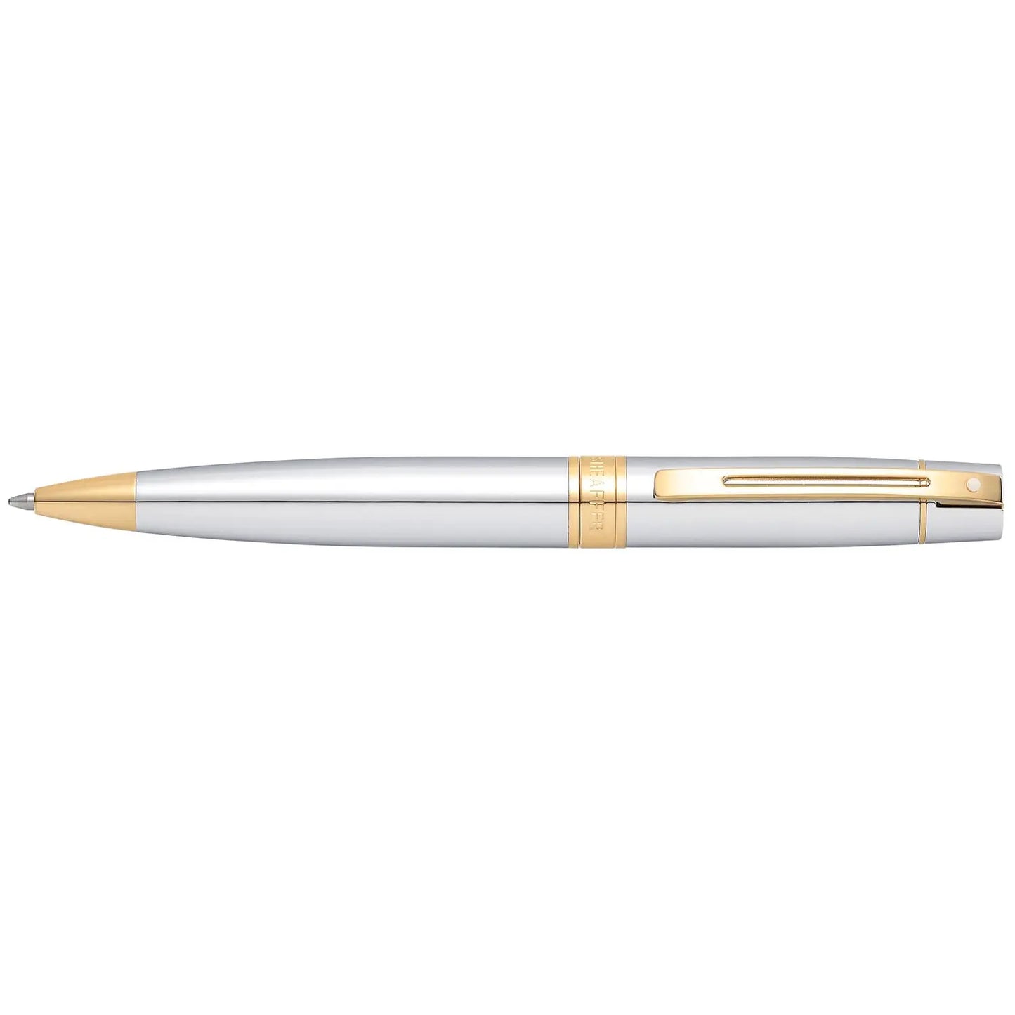 Sheaffer Kugelschreiber 300 verchromt mit goldfarbenen Beschlägen