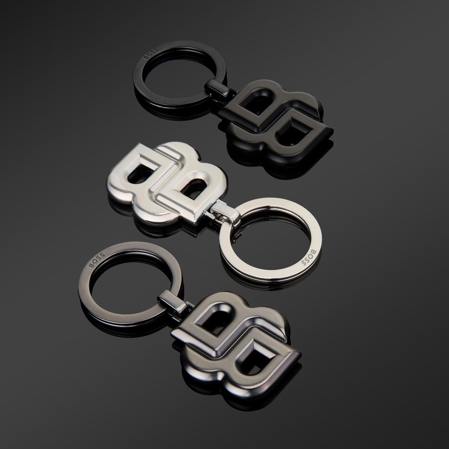 Hugo Boss Schlüsselring Double B Matt Black