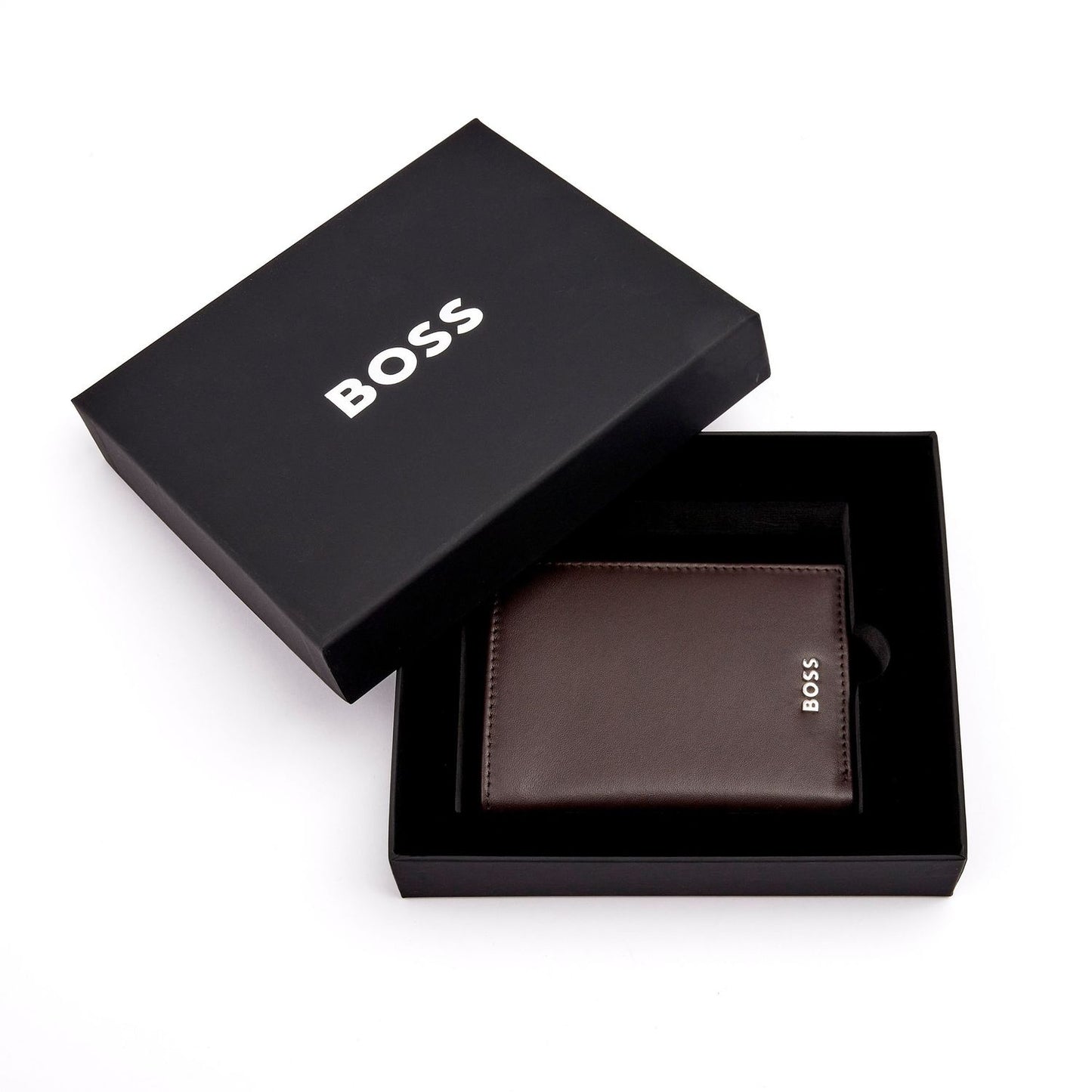 Hugo Boss Doppelkartenhalter Classic Smooth Brown