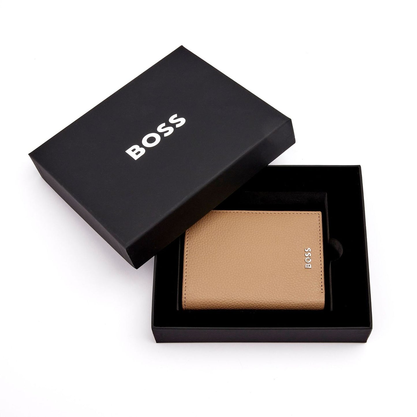 Hugo Boss Doppelkartenhalter Classic Grained Camel