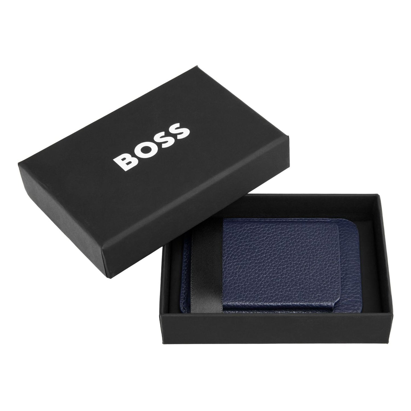 Hugo Boss Card holder with Magnet Mobile Classic Grained Navy
