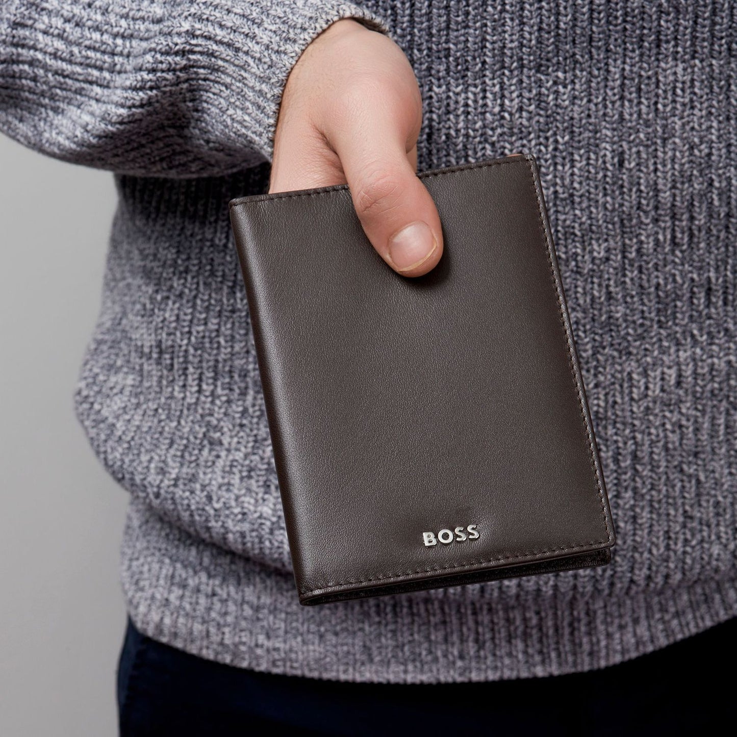 Hugo Boss Brieftasche Vertical & geldbörse mit Klappe Classic Smooth Brown