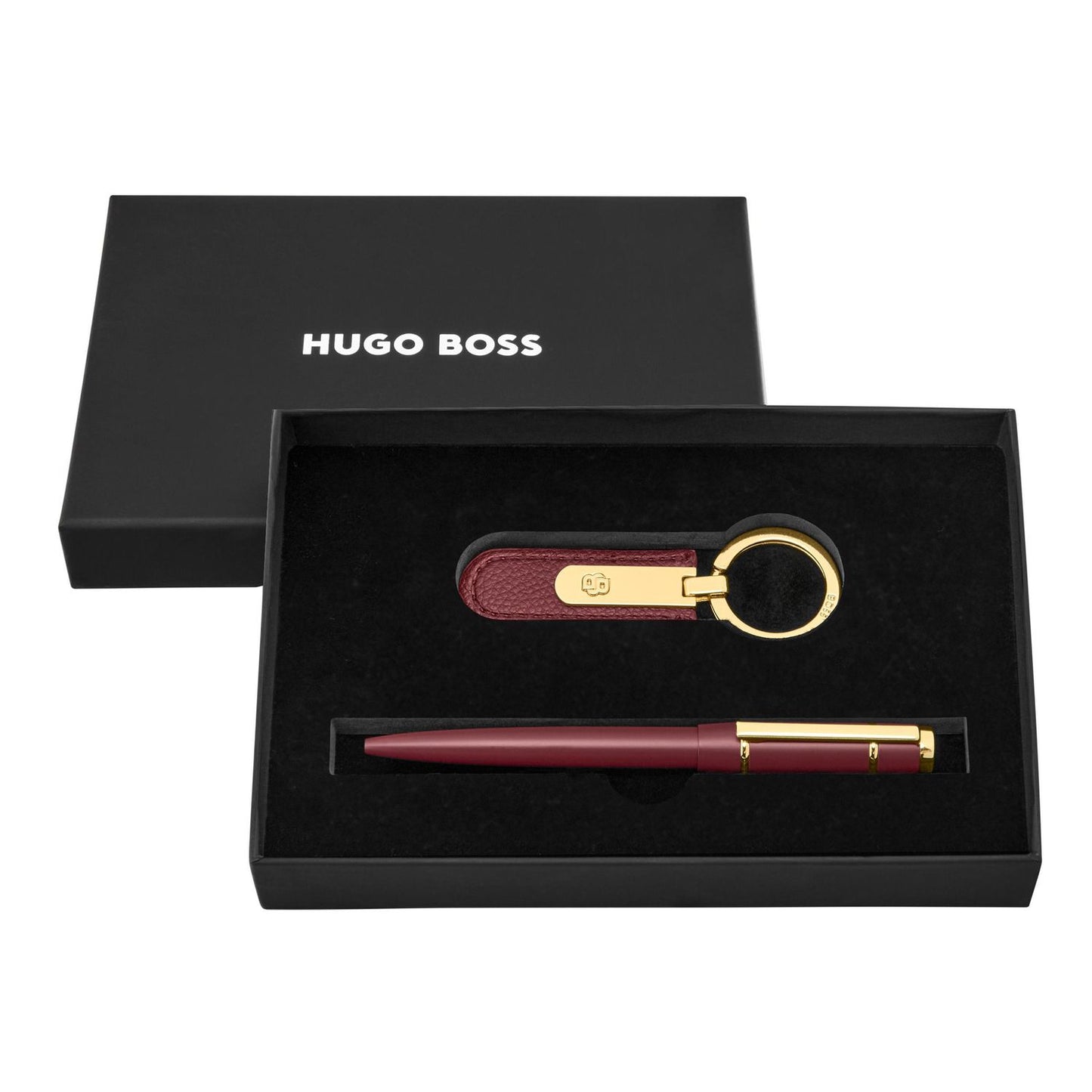 Hugo Boss Set HUGO BOSS Burgundy (kugelschreiber & schlüsselring)