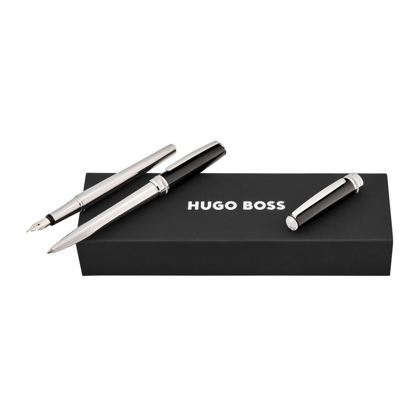 Hugo Boss Set Essential Classic Black & Chrome (kugelschreiber & füllfederhalter)