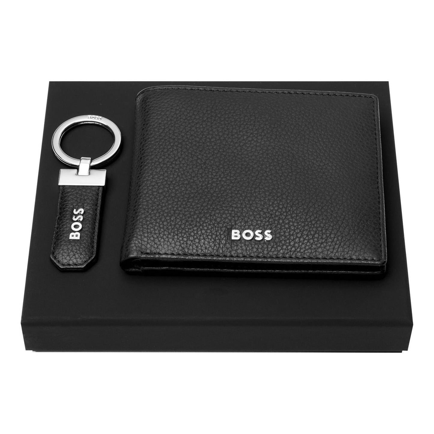 Hugo Boss Set Classic Grained Black (schlüsselring & brieftasche)