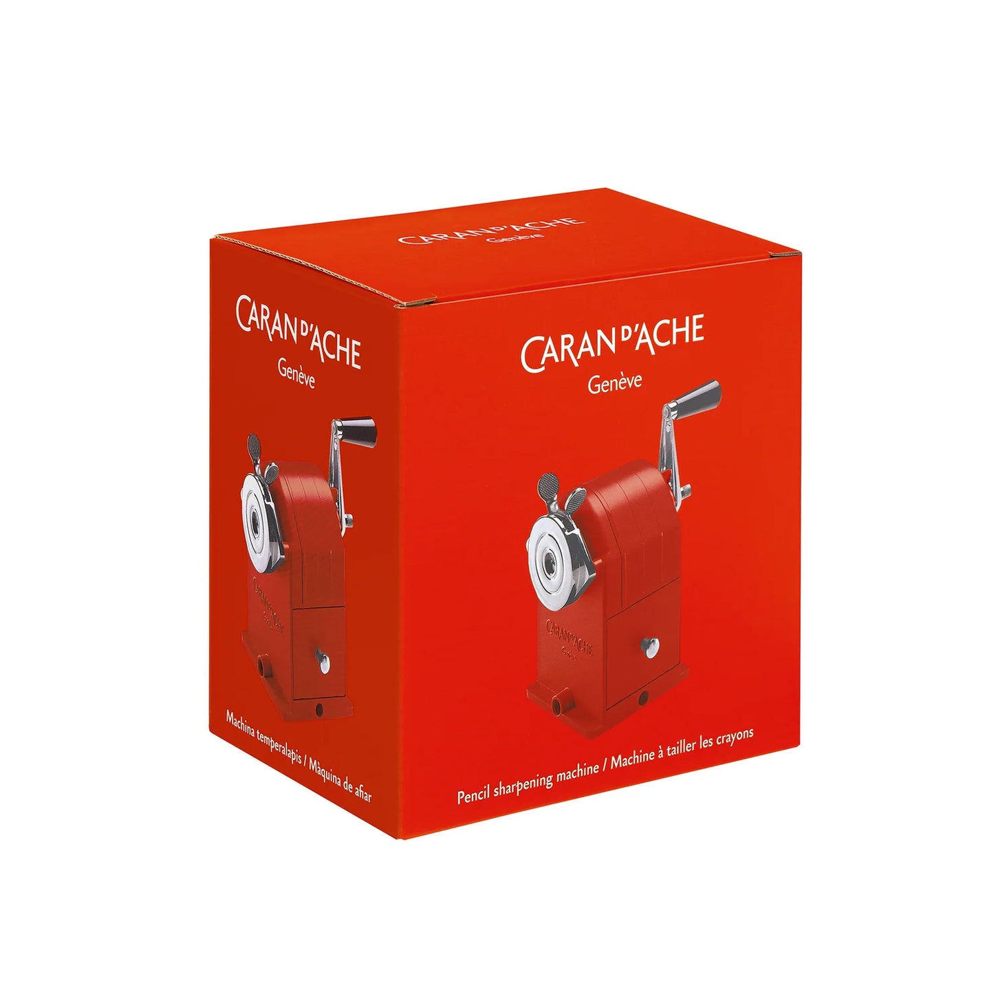Caran d'Ache Spitzmaschine aus Metall in Rot - Kultobjekt.