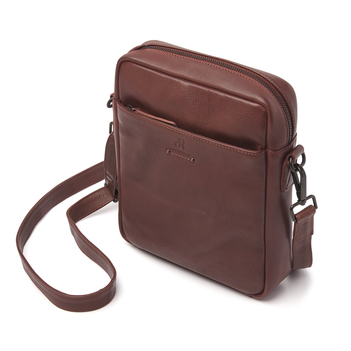 dR Amsterdam Schultertasche TAMPA Braun 933575 | Echtes Leder