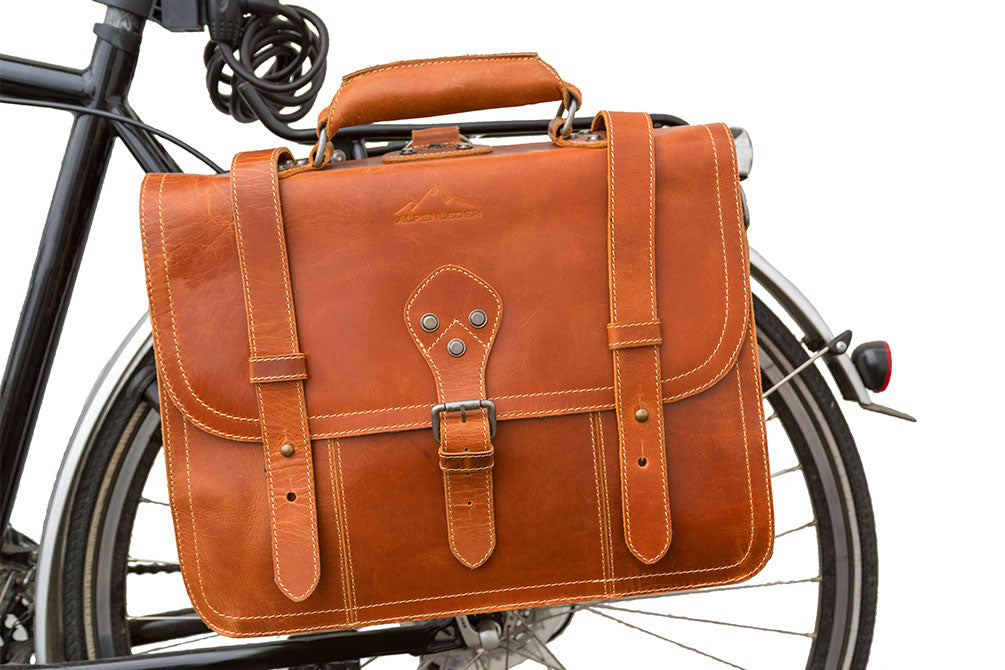 Alpenleder Multifunktionstasche BROOKS Cognac | Echtes Büffel-Leder