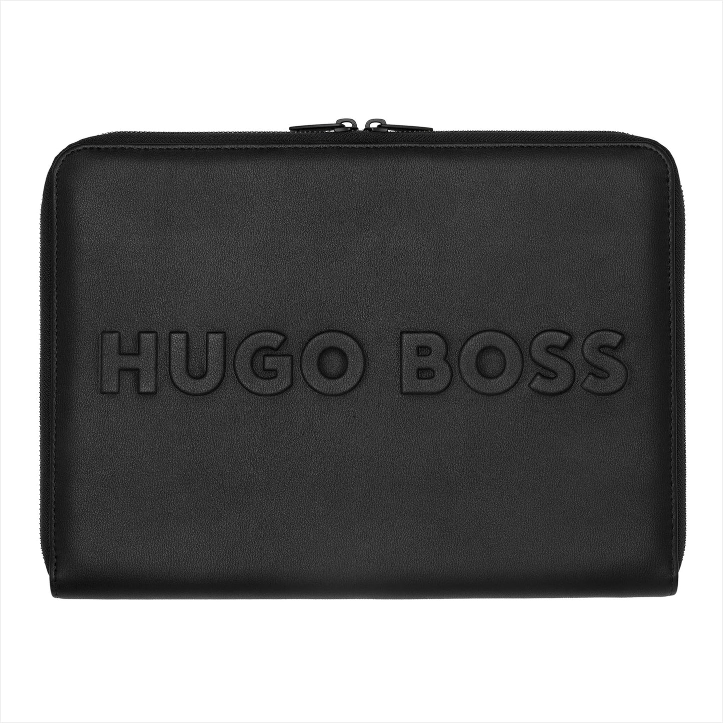 Hugo Boss Schreibset LABEL Black | Füllfederhalter und Konferenzmappe A4