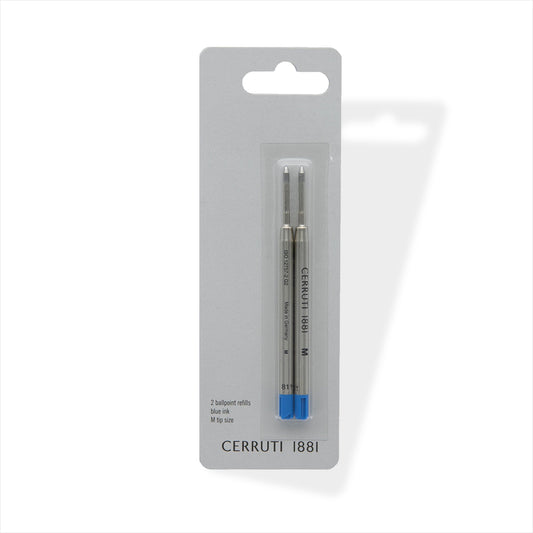 Cerruti 1881 Kugelschreiber Ersatzminen Blau Metall Duo Pack