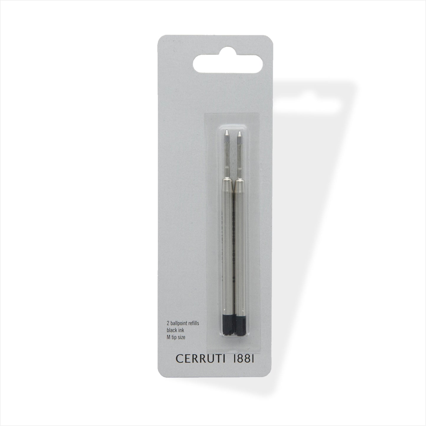 Cerruti 1881 Kugelschreiber Ersatzminen Schwarz Metall Duo Pack