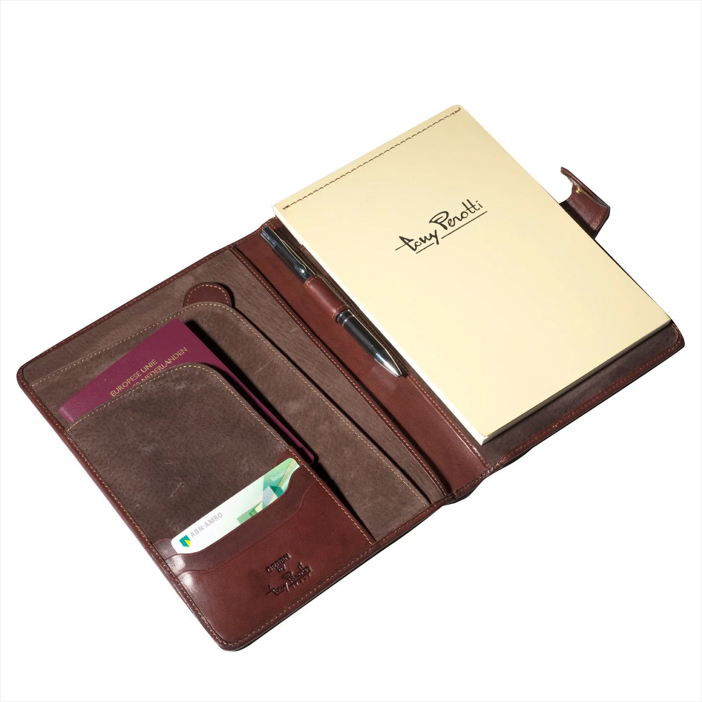 Tony Perotti Schreibmappe A5 Braun | Echtes Leder
