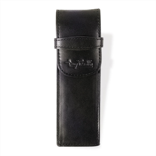 Tony Perotti Stifte-Etui für 2 Schreibgeräte Schwarz | Echtes Leder