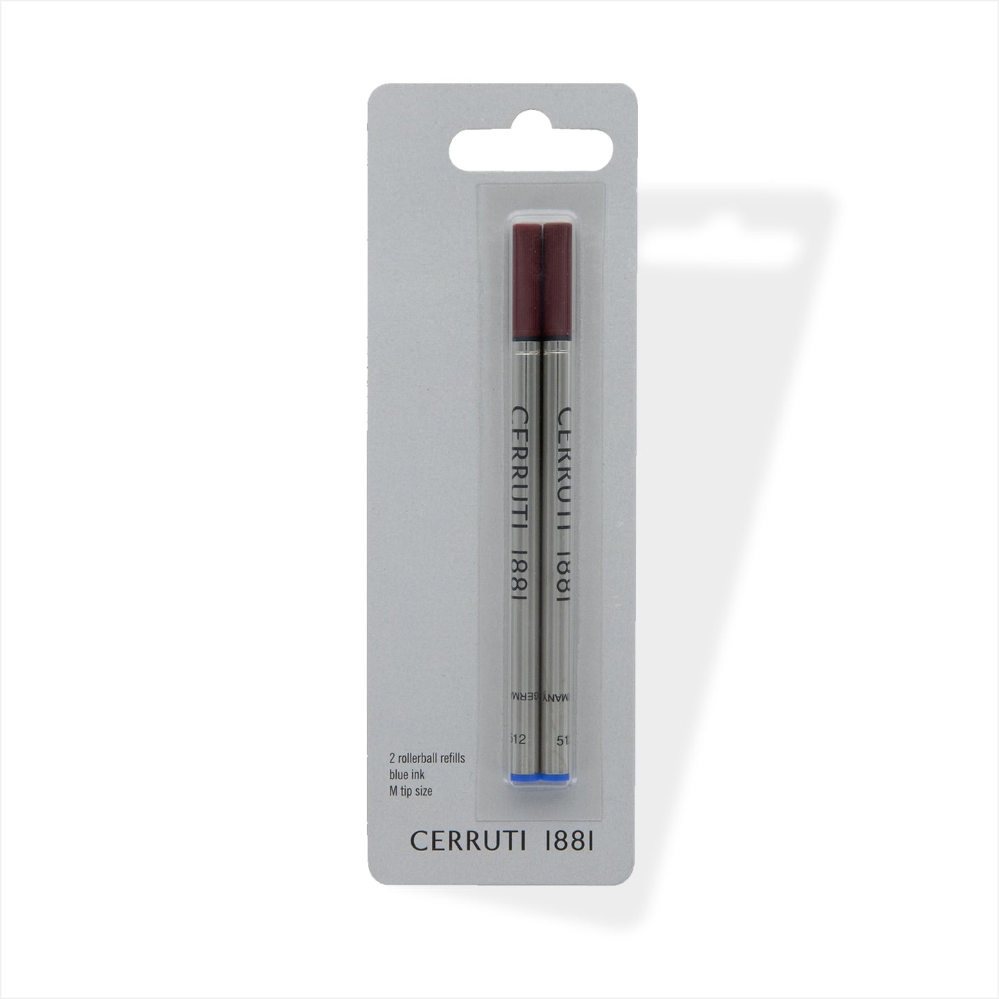 Cerruti 1881 Tintenroller Ersatzminen Blau Metall Duo Pack