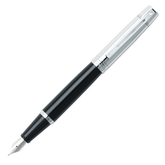 Sheaffer Füllfederhalter 300 schwarzer Schaft mit verchromter Kappe