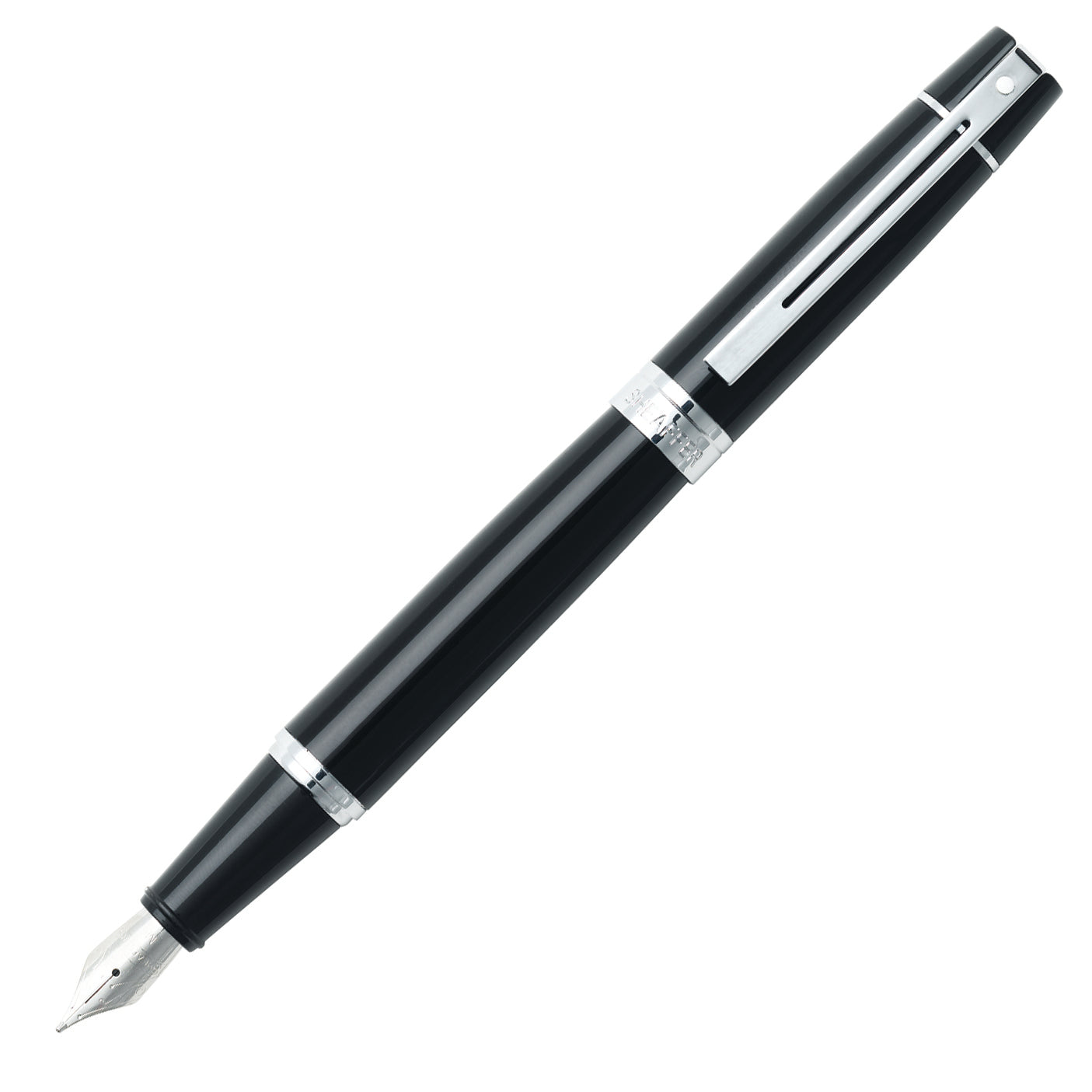 Sheaffer Füllfederhalter 300 schwarzer Schaft mit verchromten Beschlägen