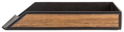 Sebastian Sturm Ablagefach HENRY | Echtes Holz und schwarzes Leder