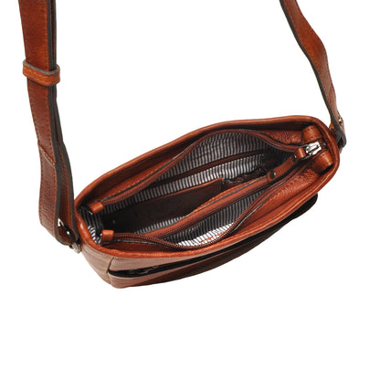 Berba Crossbody Bag Lucca Brandy | Echtes Leder