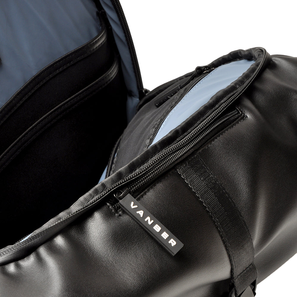 Berba Rucksack VANBER Black | Echtes Leder