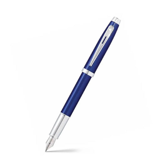 Sheaffer Füllfederhalter 100 blauer Schaft mit verchromten Beschlägen