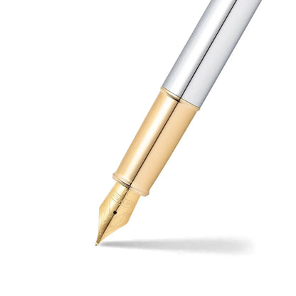 Sheaffer Füllfederhalter 100 verchromt mit goldfarbenen Beschlägen
