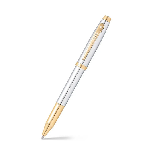 Sheaffer Tintenroller 100 verchromt mit goldfarbenen Beschlägen
