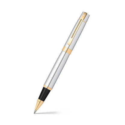 Sheaffer Tintenroller 300 verchromt mit goldfarbenen Beschlägen