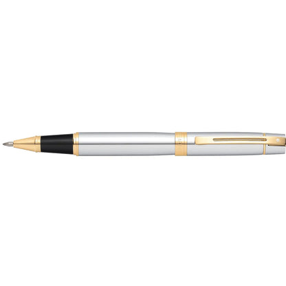 Sheaffer Tintenroller 300 verchromt mit goldfarbenen Beschlägen