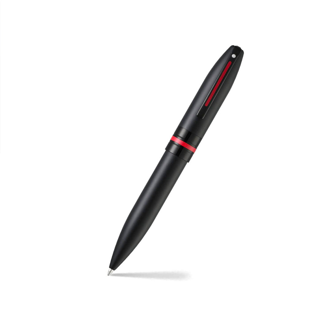 Sheaffer Kugelschreiber Icon mattschwarz mit roten PVD-Beschlägen