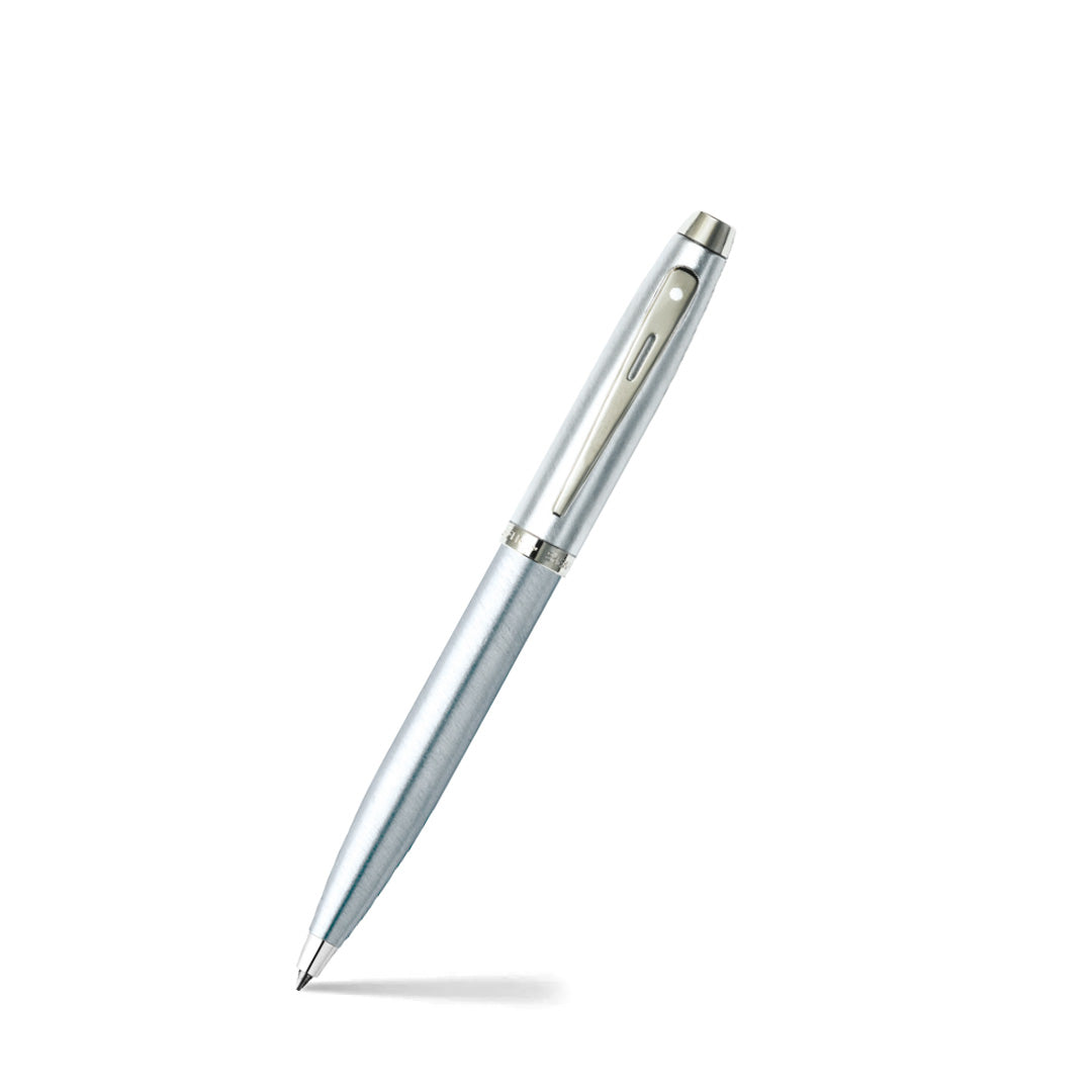 Sheaffer Kugelschreiber 100 aus gebürstetem Chrom mit Chrombeschlägen
