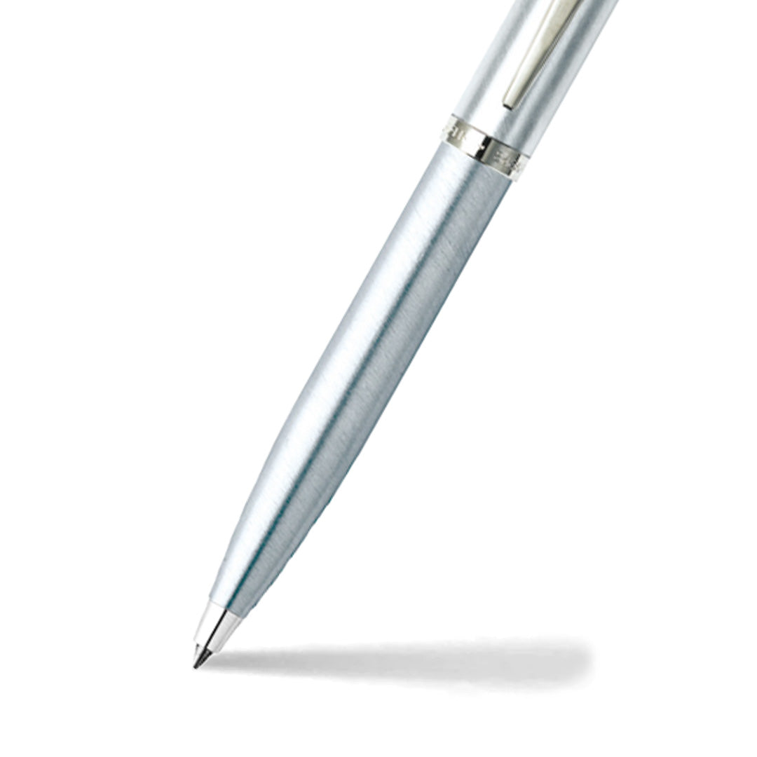 Sheaffer Kugelschreiber 100 aus gebürstetem Chrom mit Chrombeschlägen