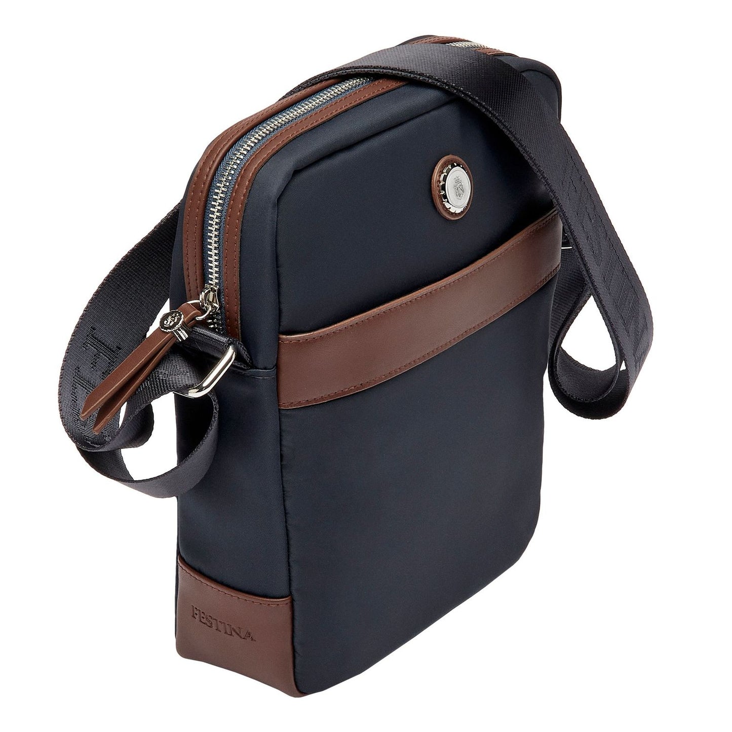 Festina Reporter Tasche Button Navy & Brown