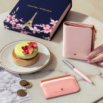 Sheaffer Geschenkset Emily in Paris Sentinel Rosa und Leder Kreditkartenhalter