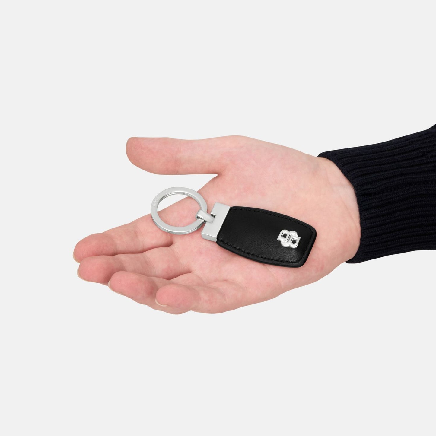 Hugo Boss Schlüsselring Double B Black & Chrome