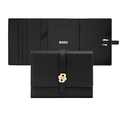 Hugo Boss A5 Schreibmappe Double B Black & Gold