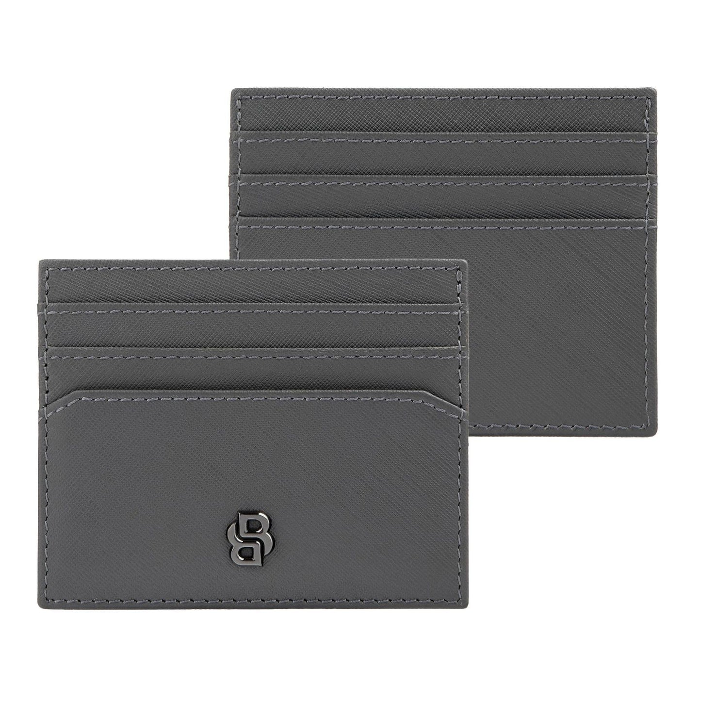 Hugo Boss Kartenhalter Double B Saffiano Grey