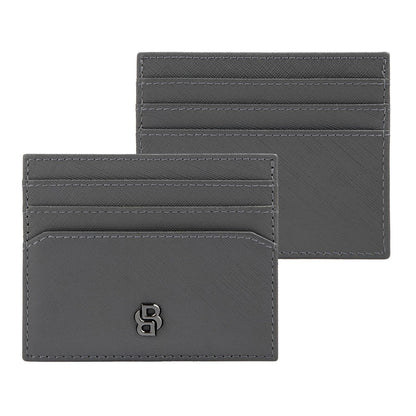 Hugo Boss Kartenhalter Double B Saffiano Grey