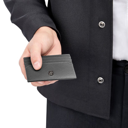 Hugo Boss Kartenhalter Double B Saffiano Grey