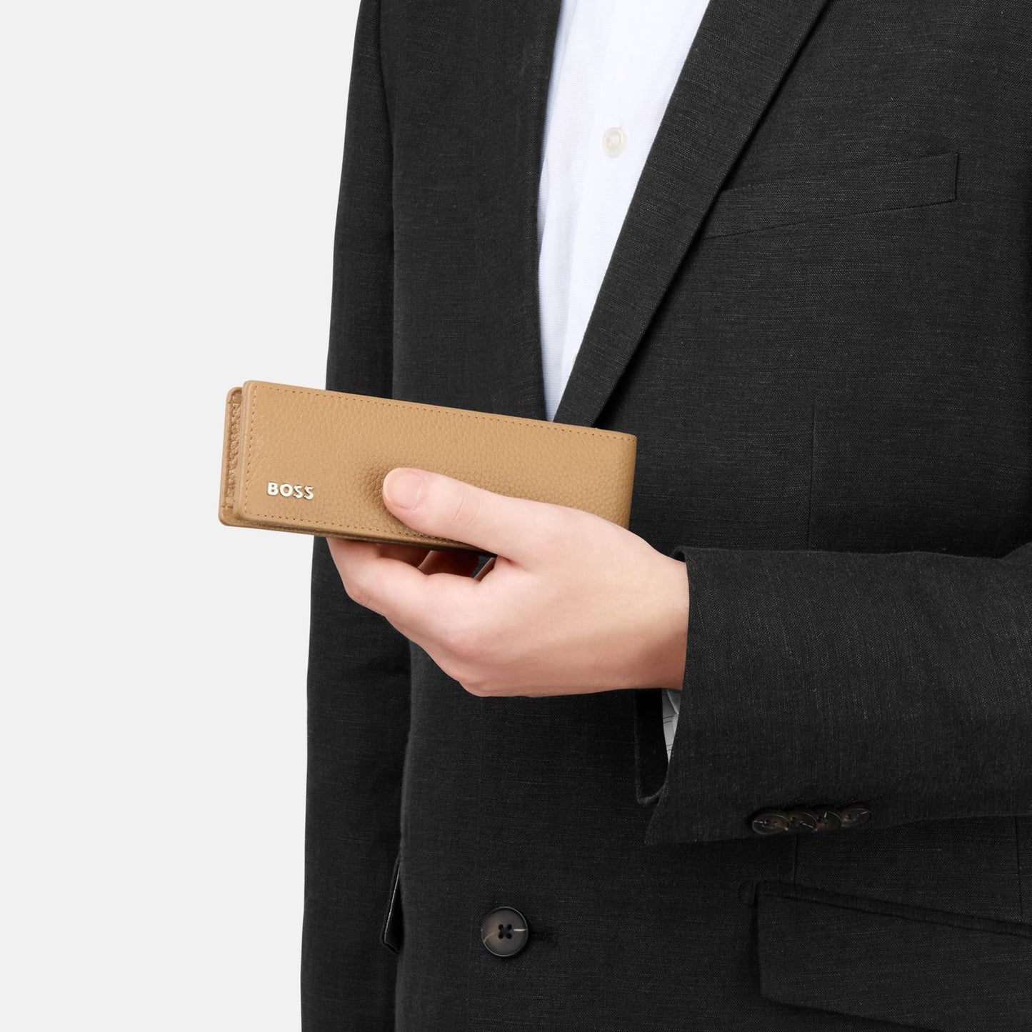 Hugo Boss Schreibgeräteetui Classic Grained Camel