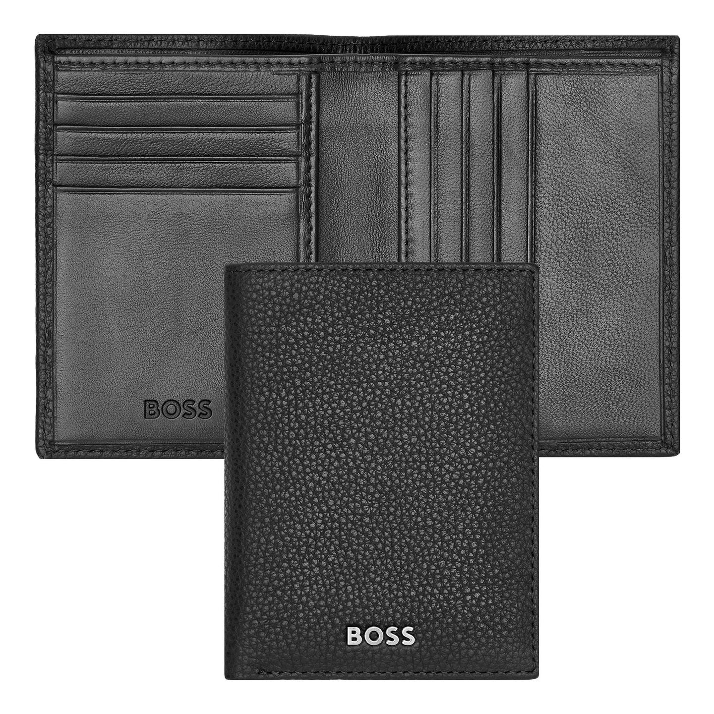 Hugo Boss Doppelkartenhalter Classic Grained Black