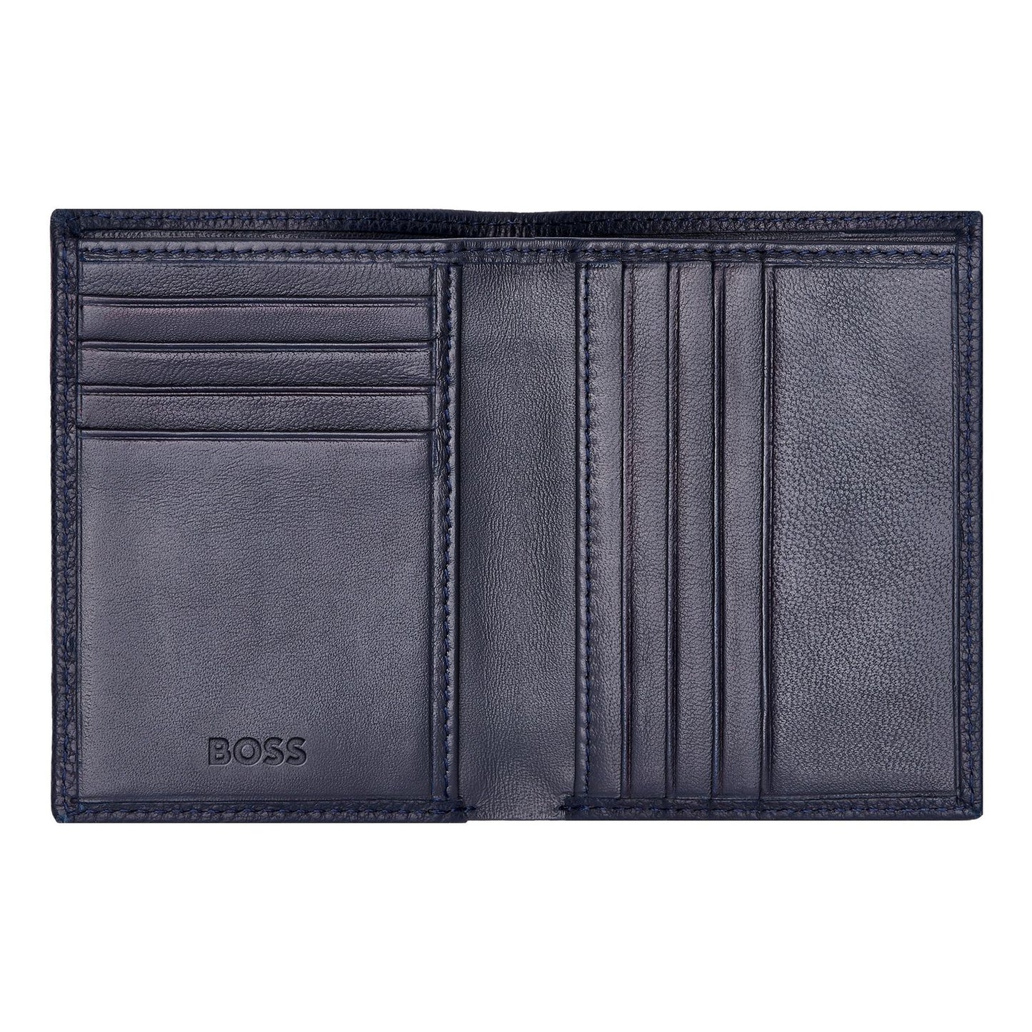 Hugo Boss Doppelkartenhalter Classic Grained Navy