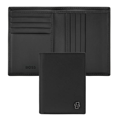 Hugo Boss Doppelkartenhalter Double B Saffiano Black