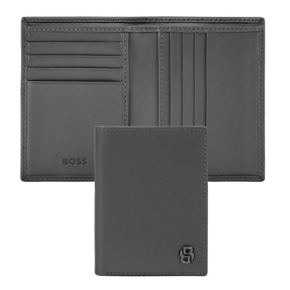 Hugo Boss Doppelkartenhalter Double B Saffiano Grey