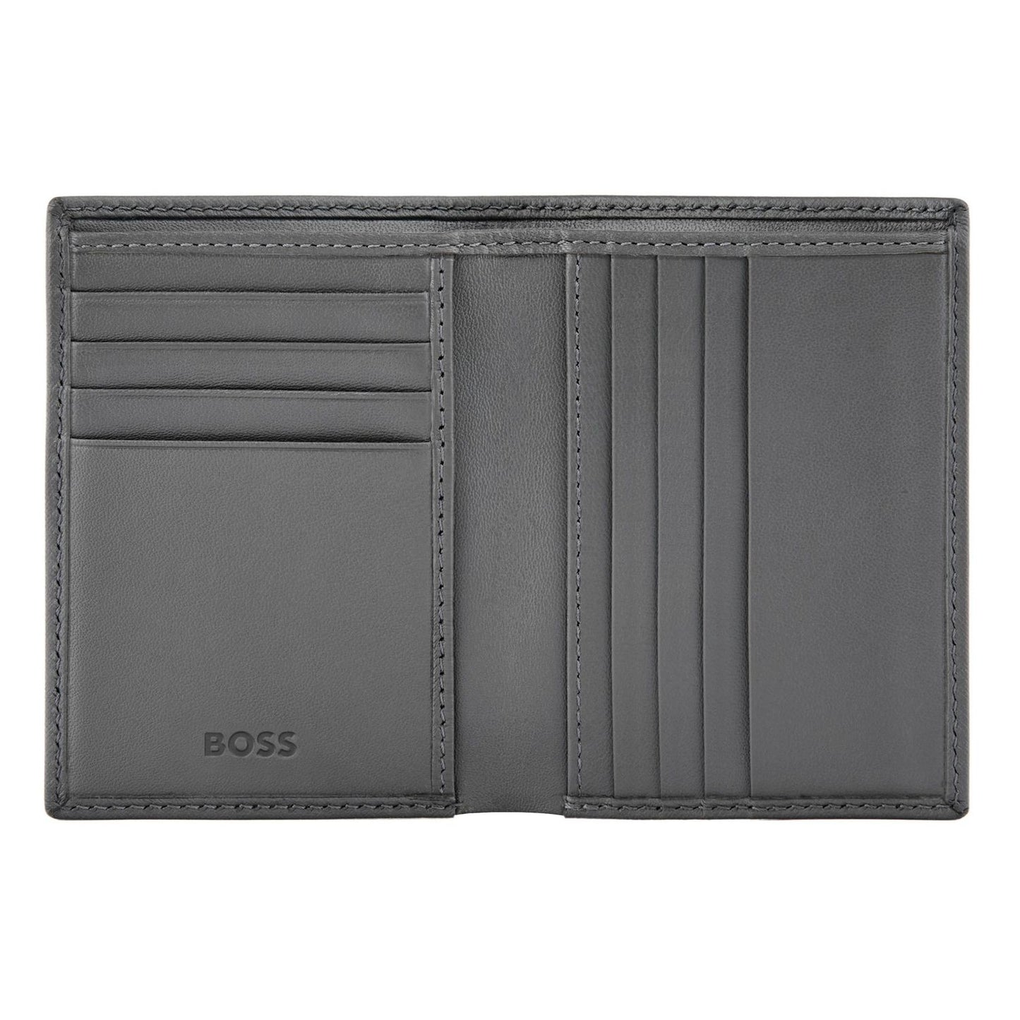 Hugo Boss Doppelkartenhalter Double B Saffiano Grey