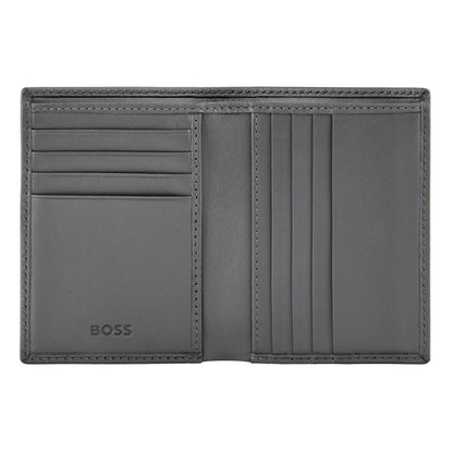 Hugo Boss Doppelkartenhalter Double B Saffiano Grey