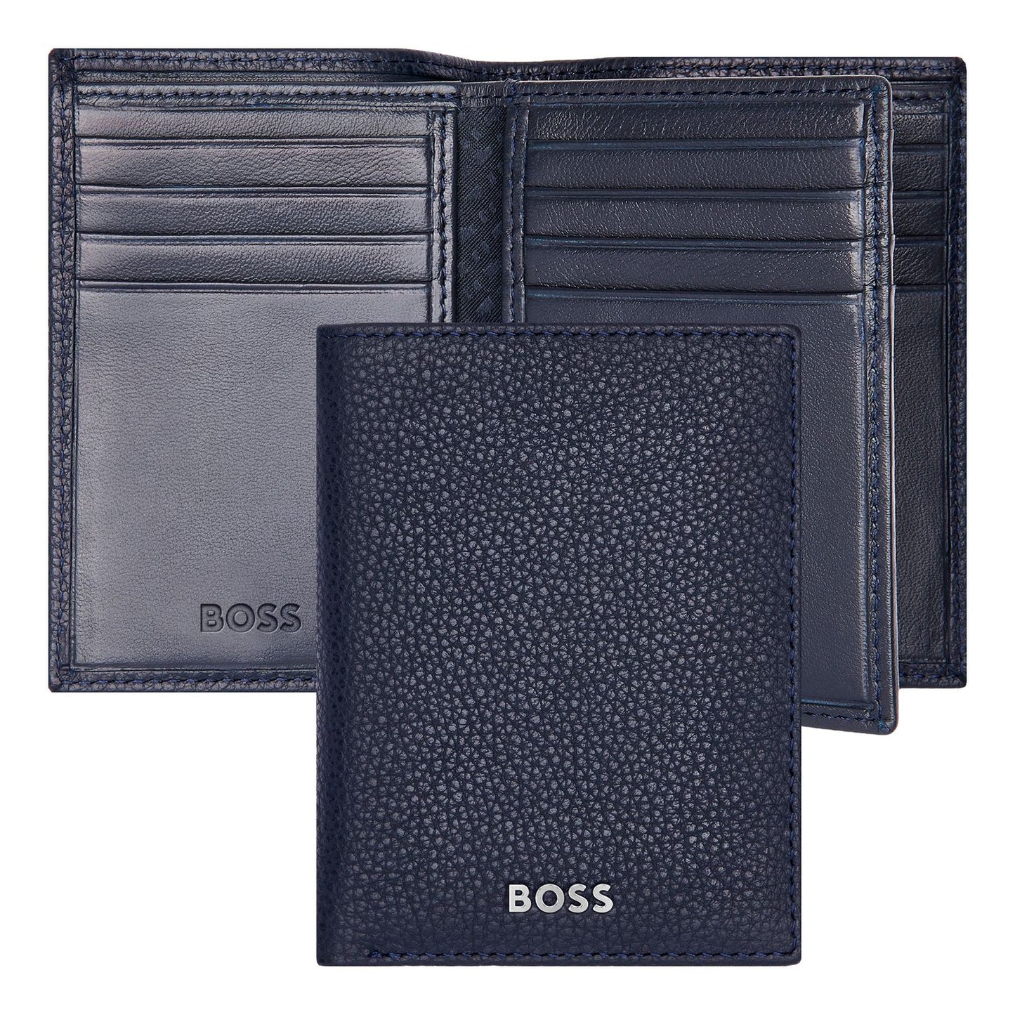 Hugo Boss Kartenetui Trifold Classic Grained Navy